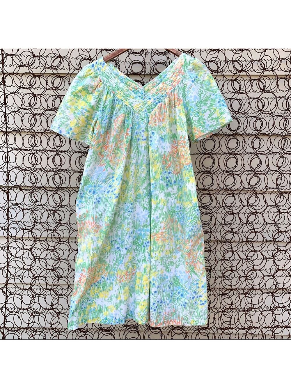 Vintage JCPenney Loungewear watercolor floral house dress